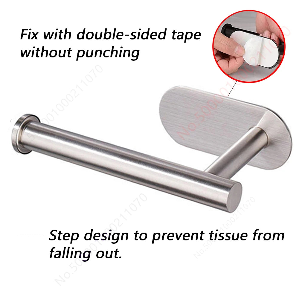 1~2PCS Toilet Paper Rack Bathroom Paper Towel Holder Adhesive