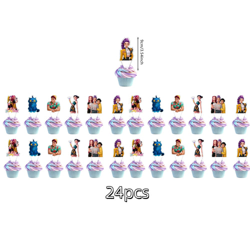 Anime Grils Lumi Mila Zoi Witch Hunter Cake Toppers Happy Birthday