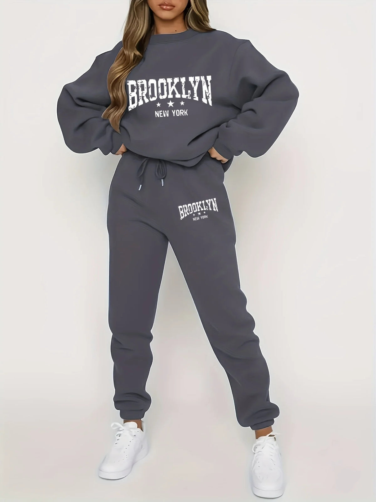 Women's autumn and winter hip-hop casual Brooklyn New York letter