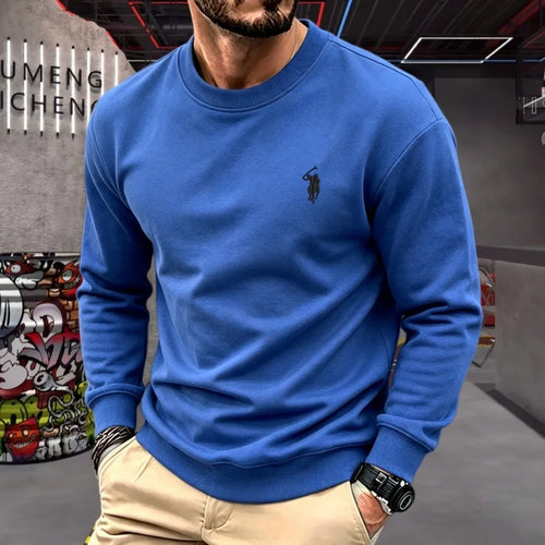 100% pure cotton high-end brand men's long sleeve polo shirt autumn