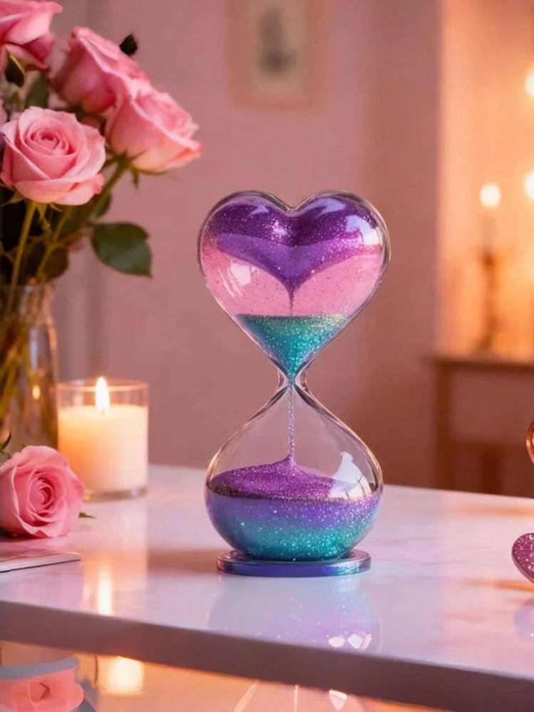 1Pc Acrylic Heart-Shaped Funnel Decor 2D Flat Rotating Modern 3D
