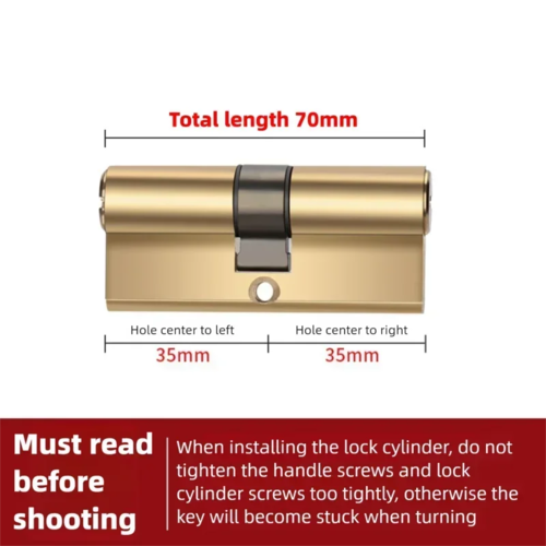 Door Cylinder Biased Lock 65 70 80 90 100mm Cylinder AB Key Anti-Theft