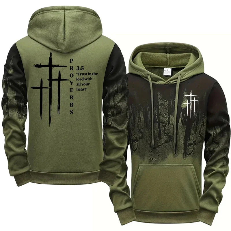Jesus Christ Fashion Men's Set Hooded Sweatshirt and Sweatpants Autumn