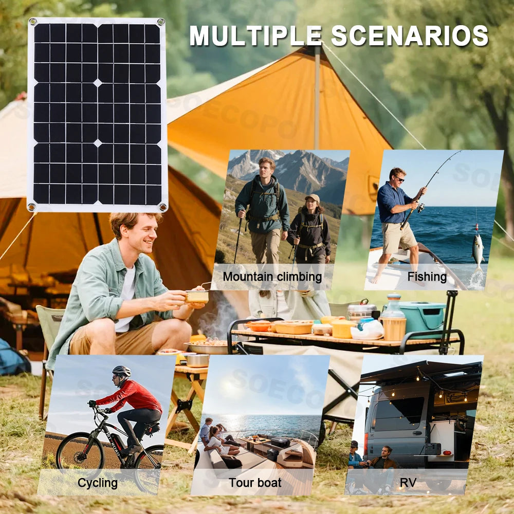 SOECOPO 7000W Solar Power System Kit, 12V to 110V/220V Inverter, 500W