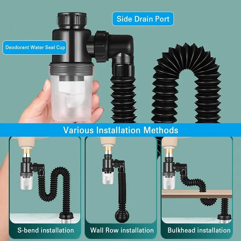 P-Trap Kitchen Sink Deodorant Set Launch Pipeline Deodorizing Filter