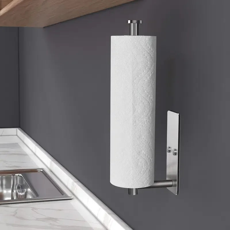1PC Paper Towel Holder Under Cabinet Wall Mount Stainless Steel