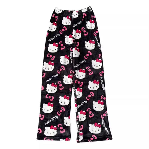 New Autumn Winter Flannel Popular Hello Kitty Pajama Pants Thickened