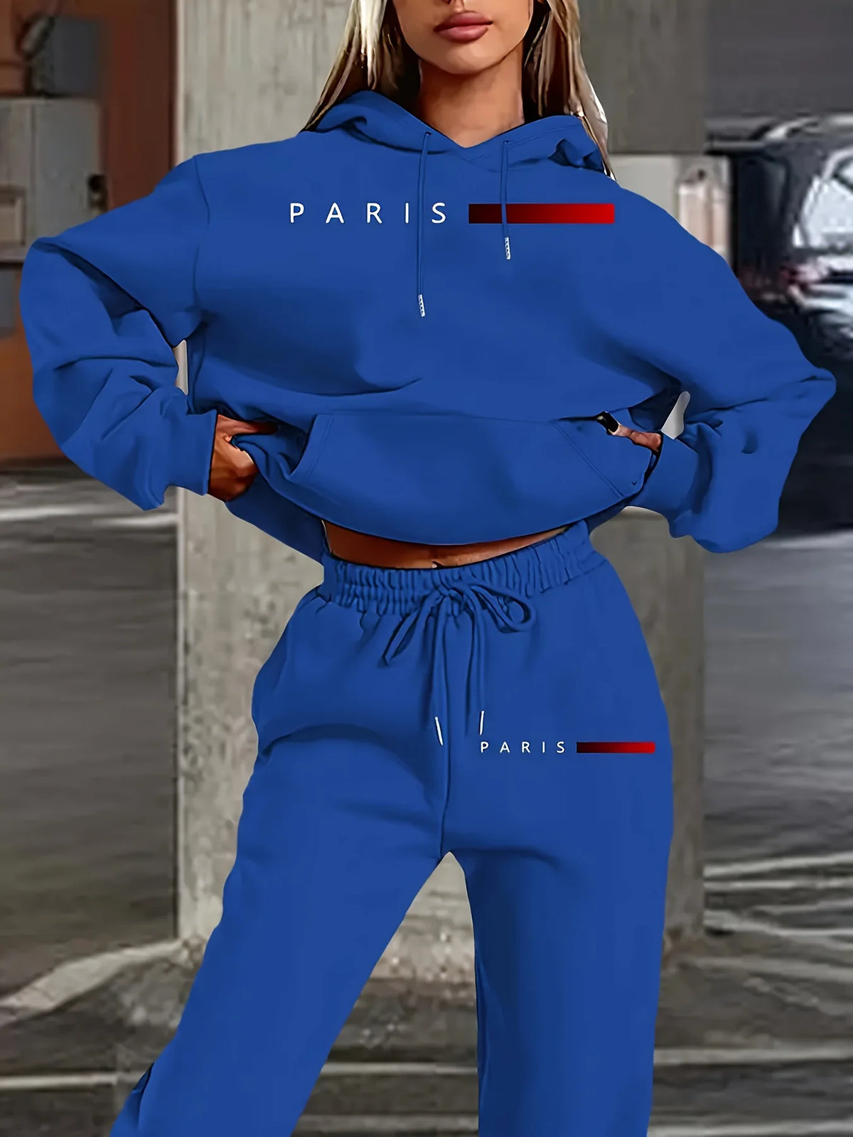 New Women's Sets Hoodie and Pants PARIS Letter Print High Quality