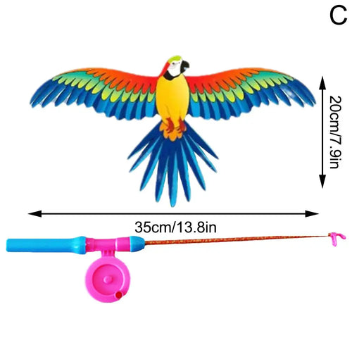 Children Kite Toy Cartoon Eagle Foldable Mini Plastic Toys Kite Hand