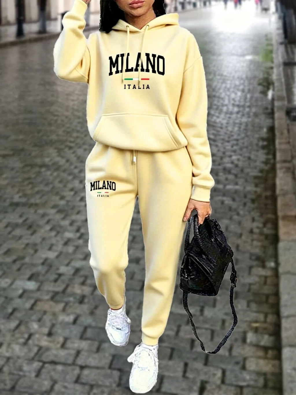 MILANO Pants Sets for Women Clothing High quality Sweatshirt Sweatpant