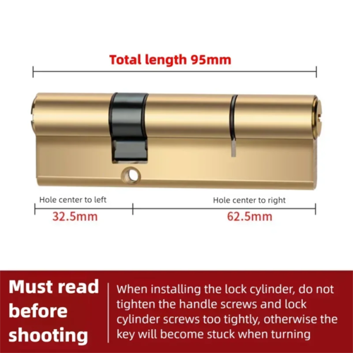 Door Cylinder Biased Lock 65 70 80 90 100mm Cylinder AB Key Anti-Theft