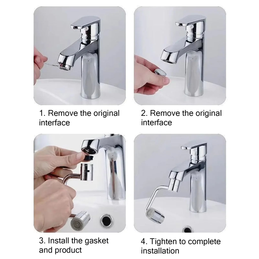 2/1Pcs 1080 Degree Swivel Stainless Steel Kitchen Faucet Extender