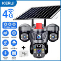 KERUI Outdoor PTZ 6MP 4G SIM WIFI Solar Panel Triple Lens Camera Home