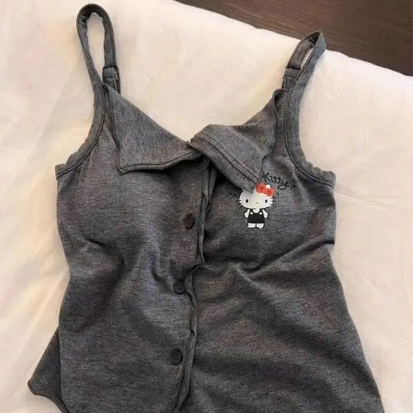 Hello Kitty One-Piece Sleepwear with Chest Cushion, Wearable Vest,