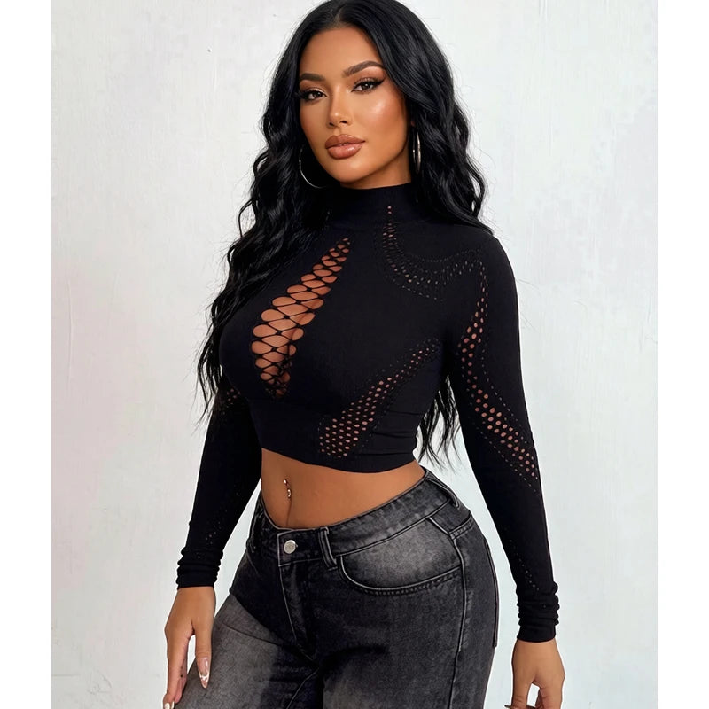 Hollow Out Fishnet Beach Cover Up Bodycon Dress, Sheer Mesh Festival