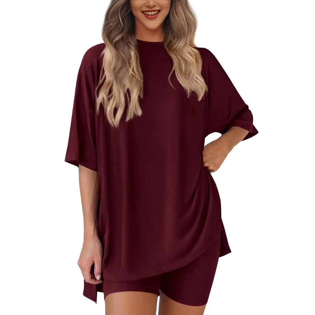 2026 Women's Oversized Two Piece Outfit Summer Casual Loose T Shirt