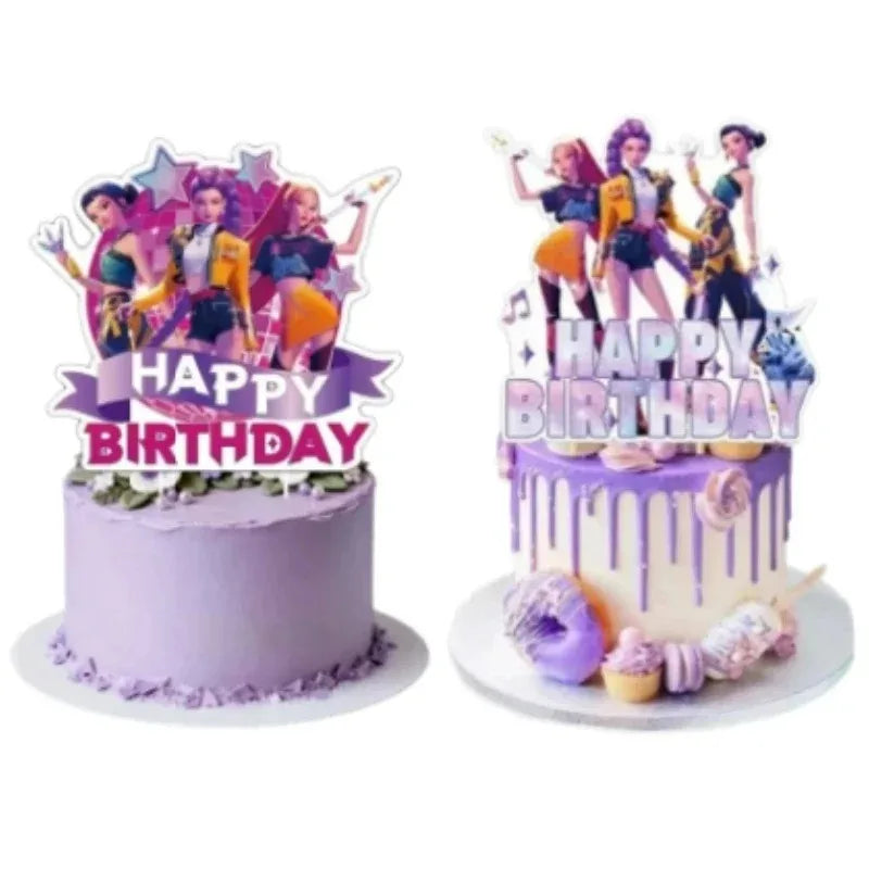 Anime Grils Lumi Mila Zoi Witch Hunter Cake Toppers Happy Birthday