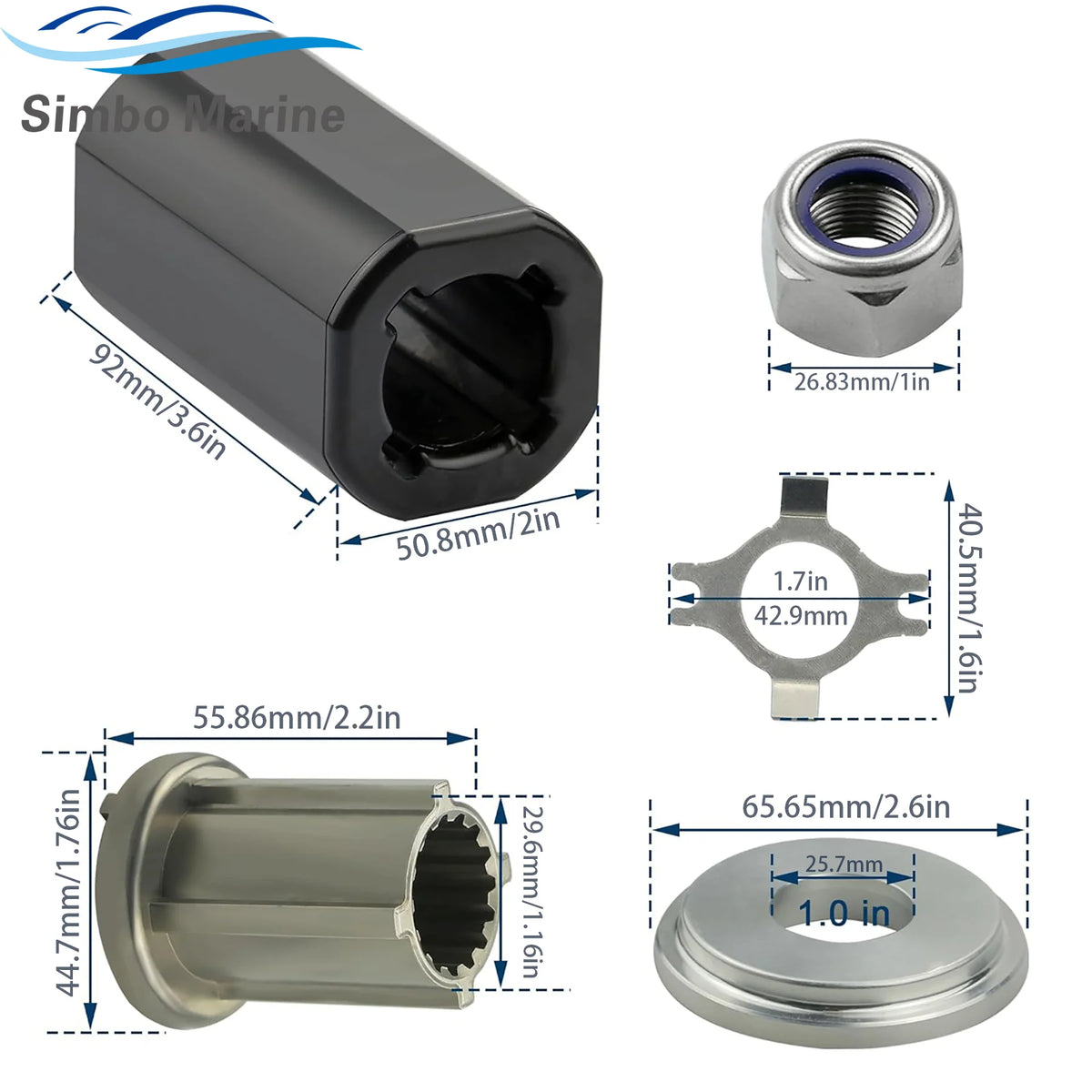 835257K1 Flo-Torq II Hub Kits Replacement for Mercury Mariner