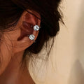 2Pc New Shiny Zircon Clip Earrings Adjustable Non Piercing Ear Clips