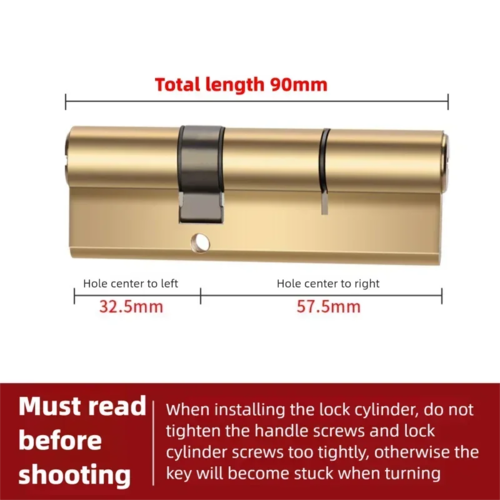 Door Cylinder Biased Lock 65 70 80 90 100mm Cylinder AB Key Anti-Theft