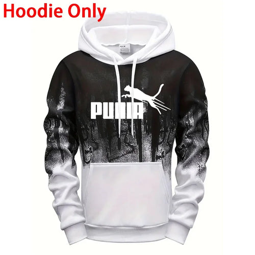 Hooded Sweatshirt and Sweatpants Outdoor Sports Jogger Suit Men's