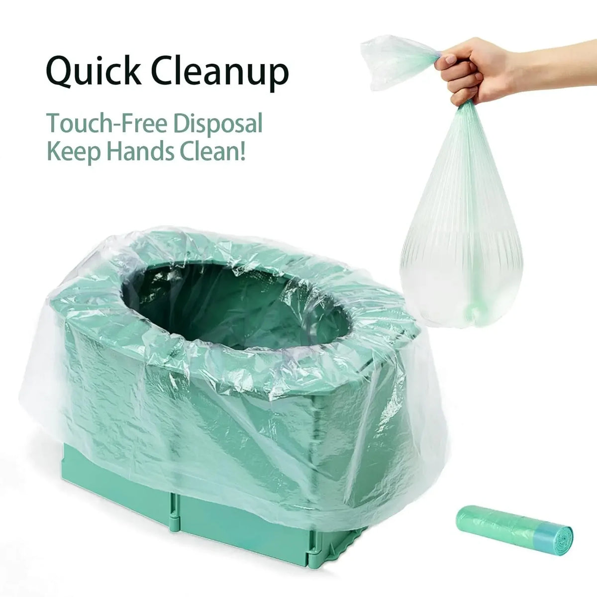 Kids Travel Potty with 1 Roll Bags Storage Bag Toddler Foldable