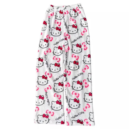 New Autumn Winter Flannel Popular Hello Kitty Pajama Pants Thickened