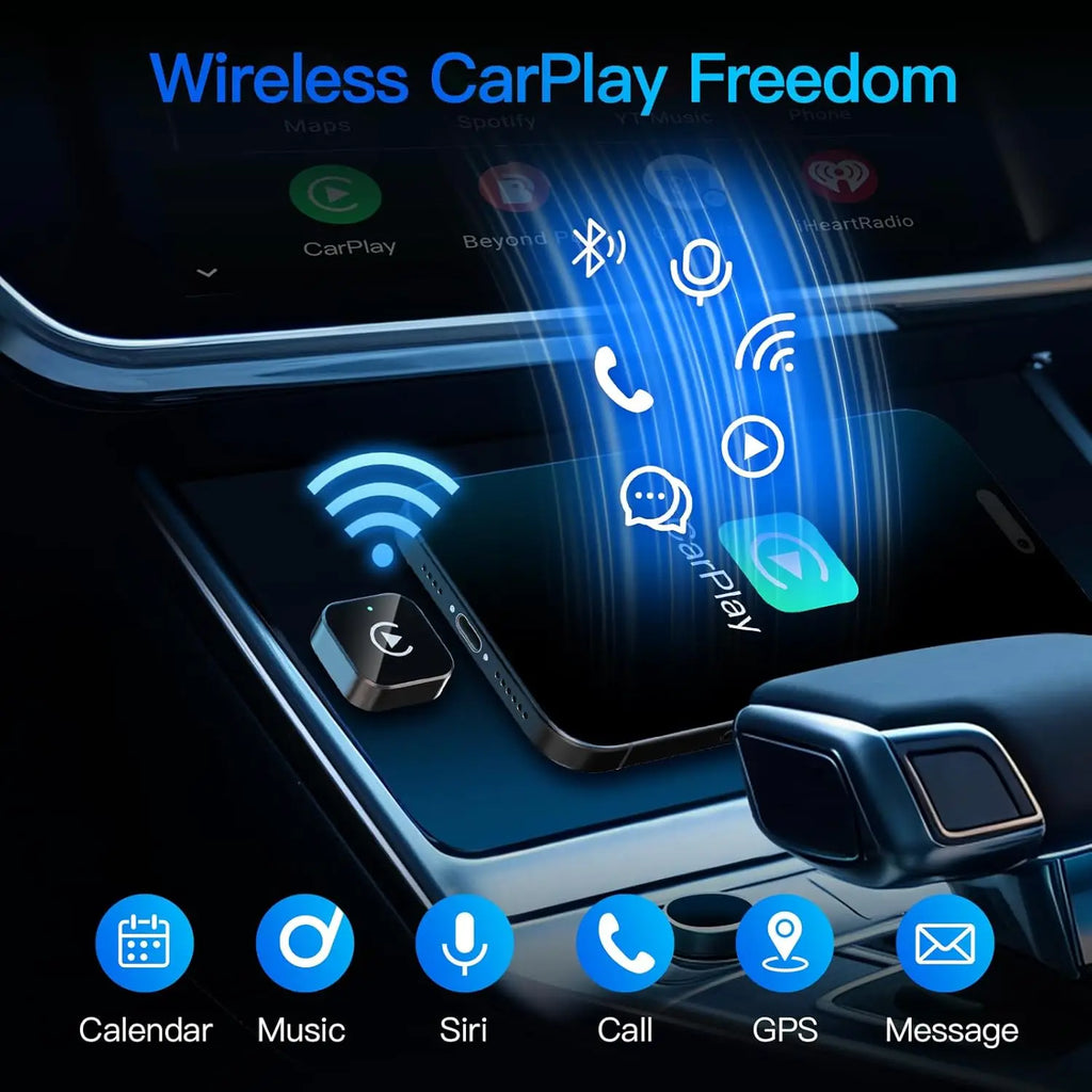 (2026 Upgraded) Wireless CarPlay Adapter for Apple iPhone＆Android,