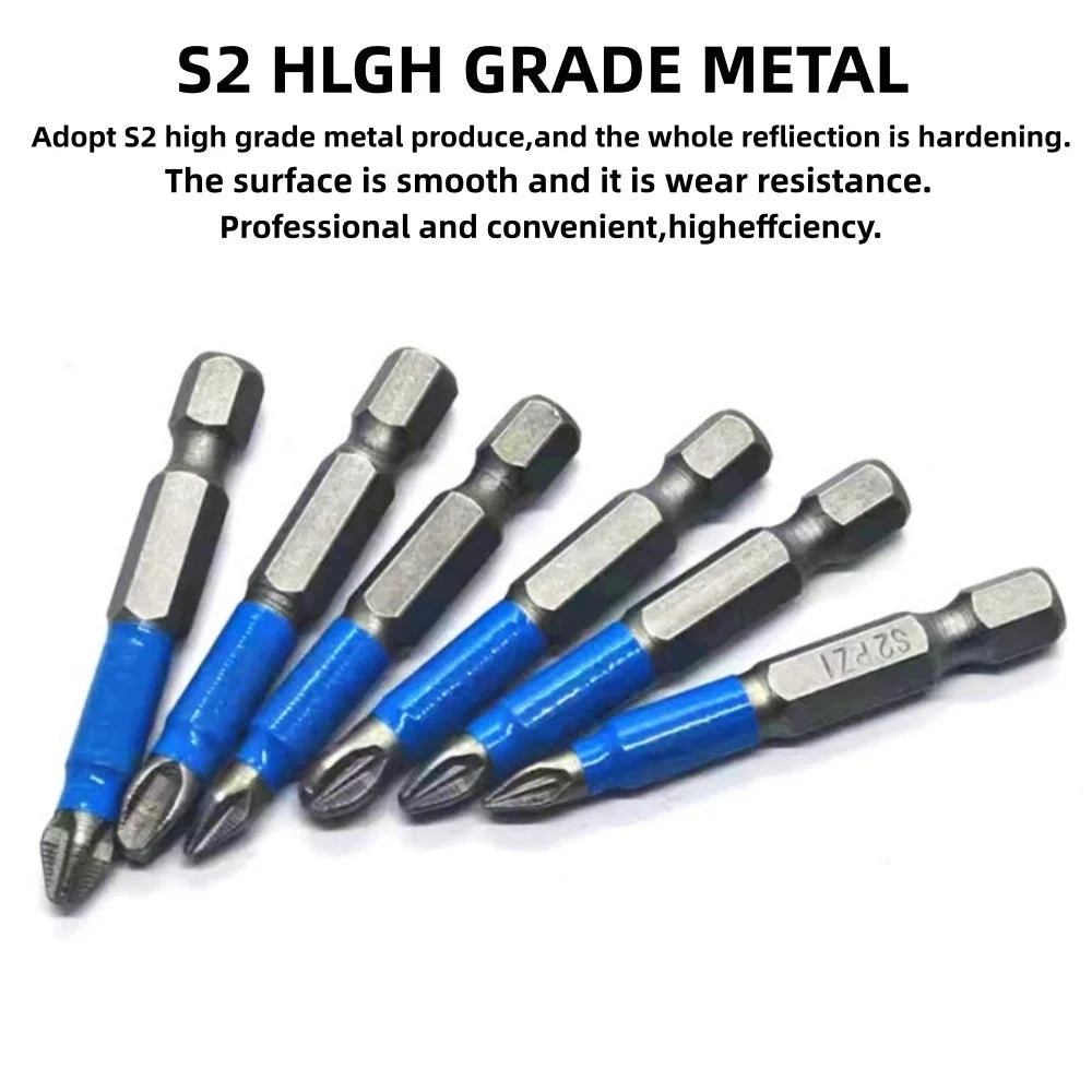 6PCS Anti Skid Electric Screwdriver Tool Set Hexagonal Handle Drill