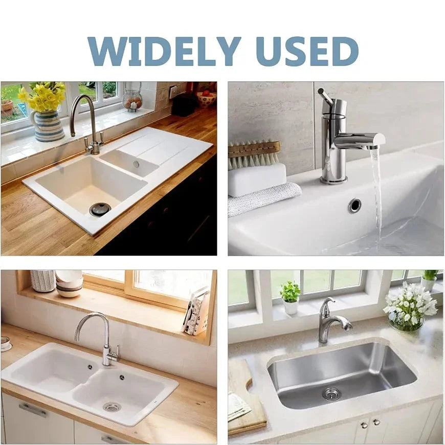 4PCS Plastic Bathroom Kitchen Basin Sink Overflow Cover Ring Insert