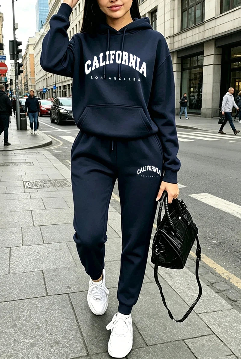 Fashion Womens Tracksuit Casual Hooded Sweatshirts Gym Sports Jogging