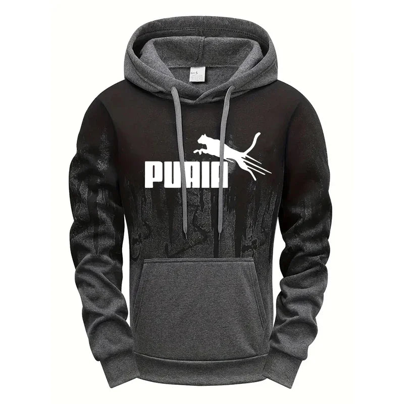 Hooded Sweatshirt and Sweatpants Outdoor Sports Jogger Suit Men's