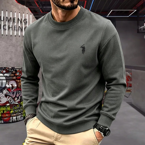 100% pure cotton high-end brand men's long sleeve polo shirt autumn
