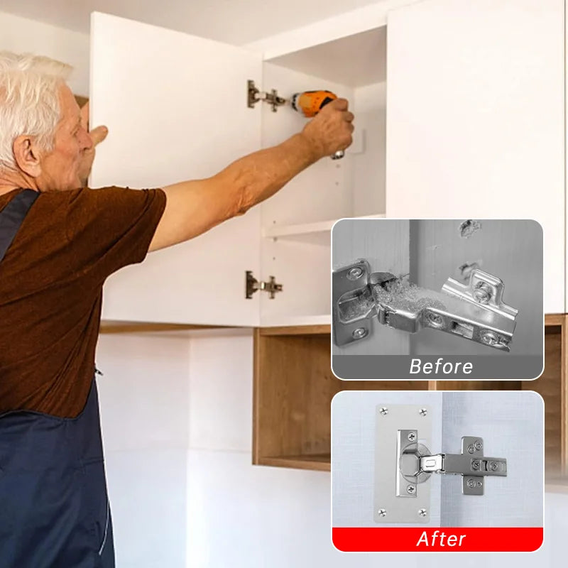 Cabinet Hinge Repair Plate Kit Kitchen Cupboard Door Hinge Mounting