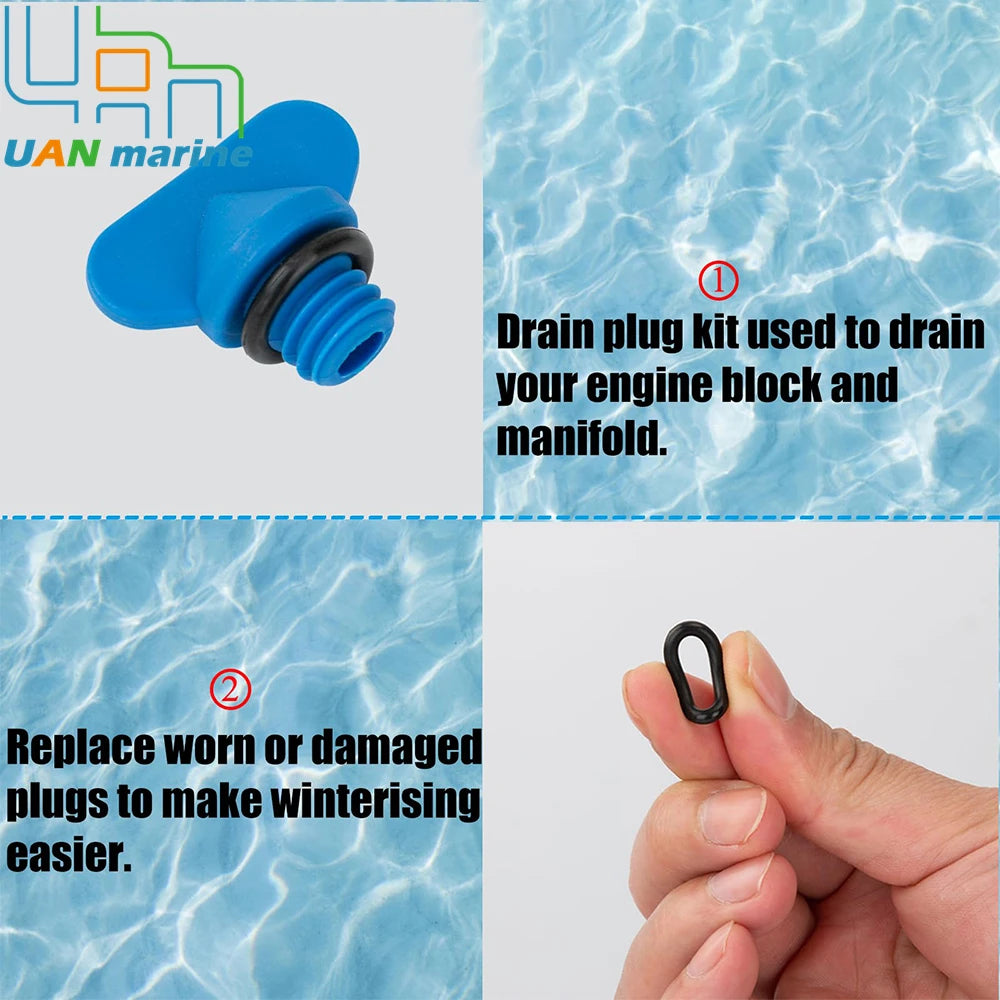 5 Pcs 22-806608A02 Exhaust Manifold Water Drain Blue Plug For