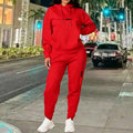 Hot Sales Women's Outfits Print Casual Hooded Sweatshirts 2 Pcs Suits