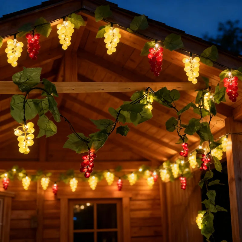 Hanukkah Festival Outdoor Fence Light Passover Decor 3m Solar Grape