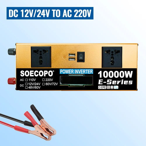SOECOPO10000W Peak Solar System Kit 2x300W Solar Panels DC 12V 24V -