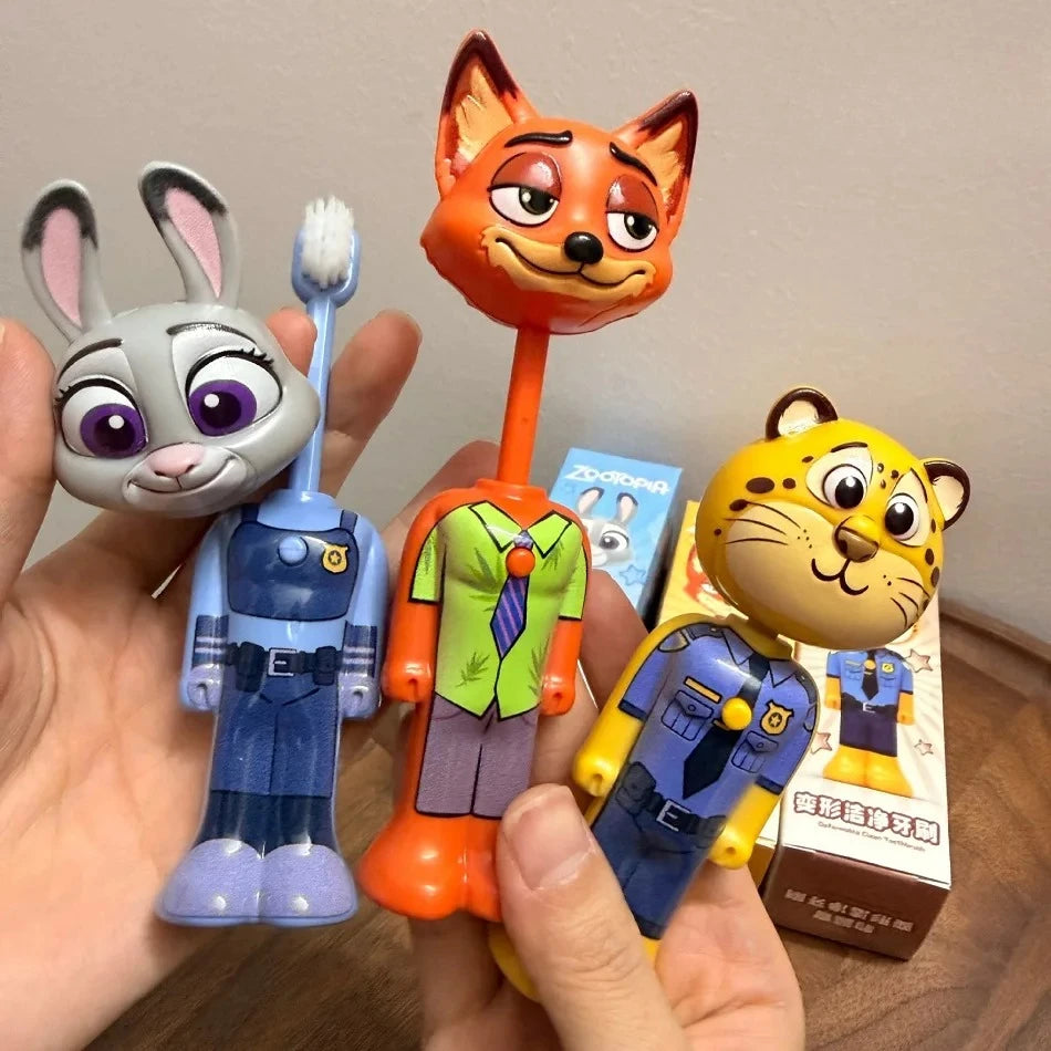 Disney Zootopia Scalable Toothbrush Cute Nick Judy Anime Figures