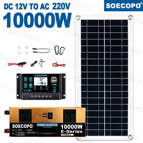 10000W Solar System Complete Kit Dual12V/24V To 110V/220V100A