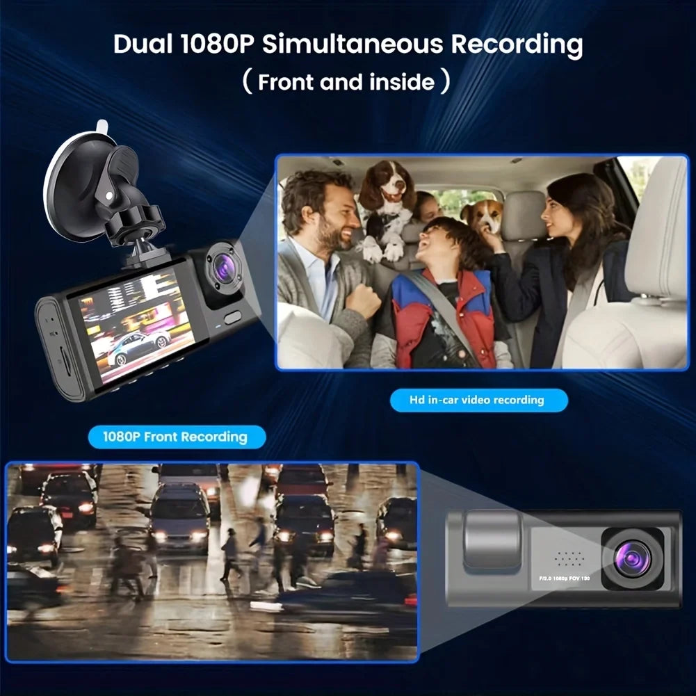 Dash Cam W/ IR Night Vision Loop Recording & 2" IPS Screen 1080P 3