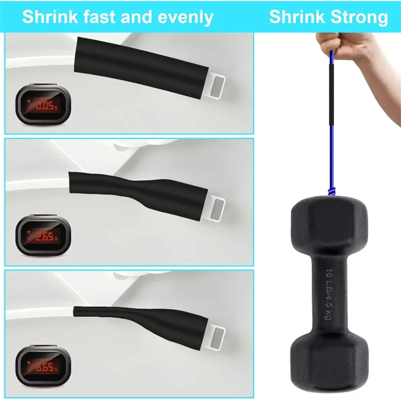 Black Heat Shrink Tube Kit Thermoresistant Tubing Shrink Wire Wrapping