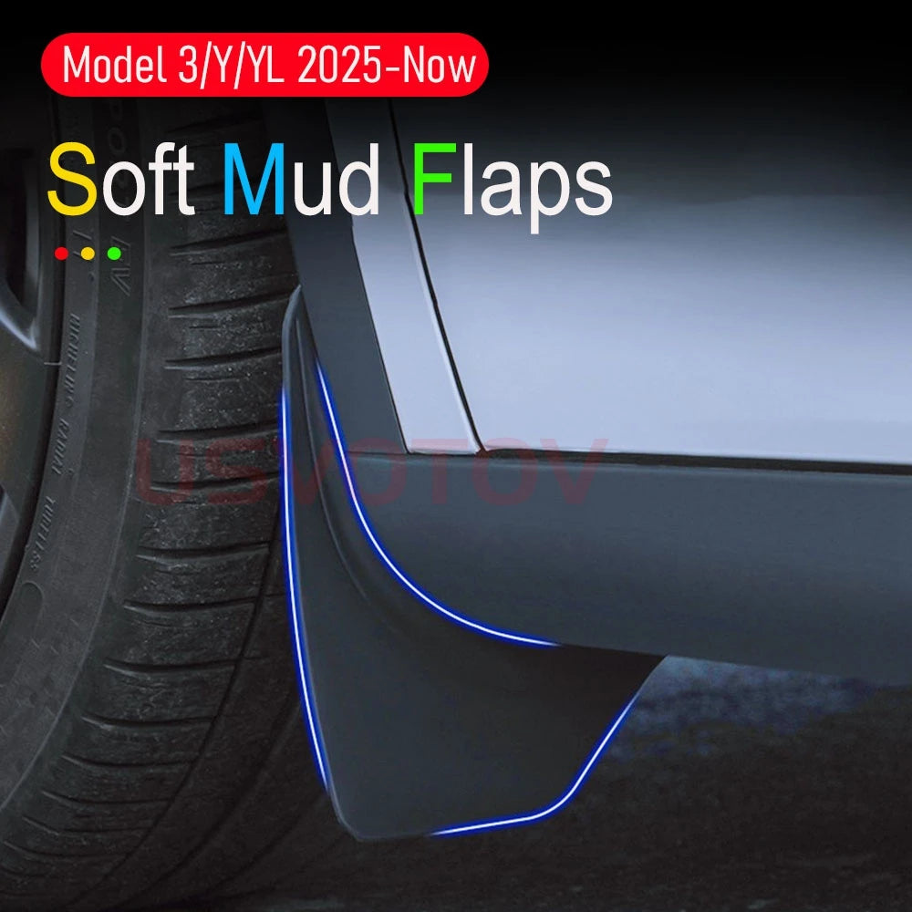 Protect Paint Mud Flap for Tesla Model 3 Y YL Accessories 2025 2026
