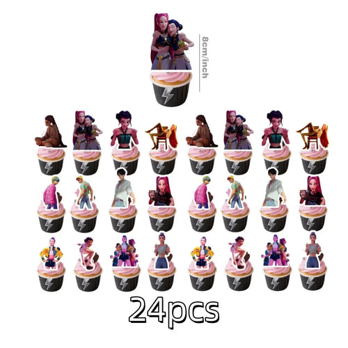 Anime Grils Lumi Mila Zoi Witch Hunter Cake Toppers Happy Birthday