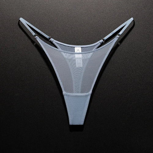 Mesh Women Briefs Seamless Thong Ultra-thin Sexy High Slit Underwear