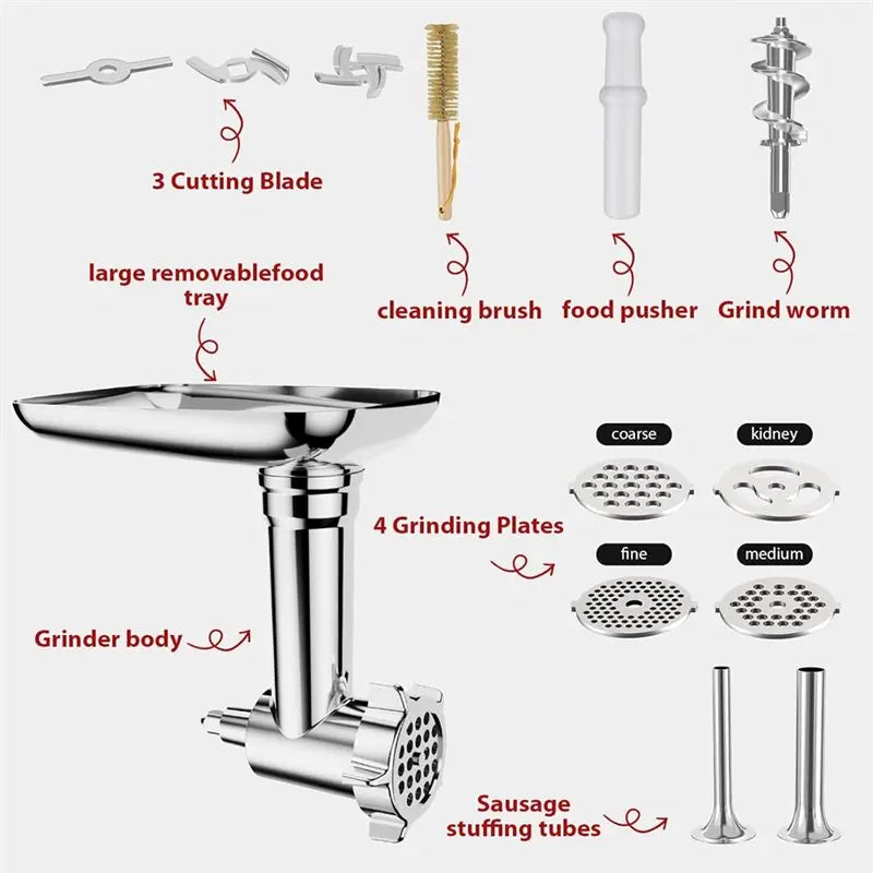 Meat Grinder& Cheese Grate Attachment For Kitchenaid Stand Mixer-