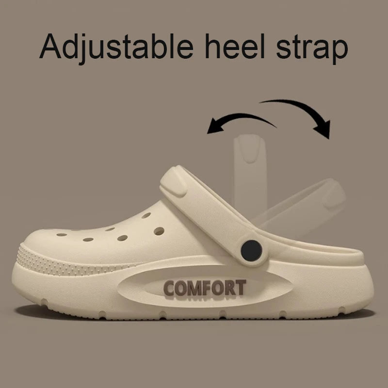 Women's Men's Slippers Summer Anti-Slip Couple Hollow Covered Toe