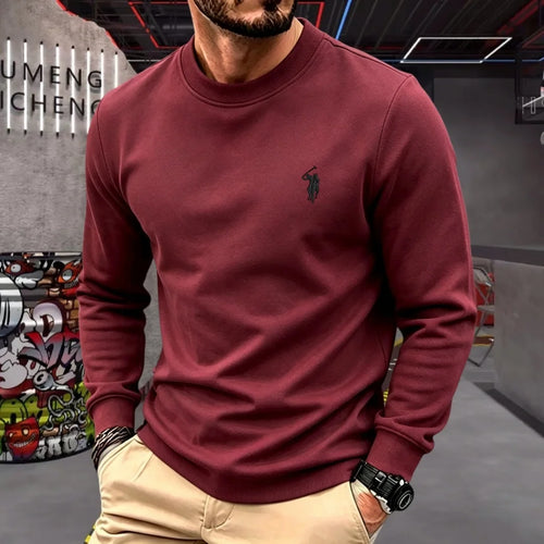 100% pure cotton high-end brand men's long sleeve polo shirt autumn