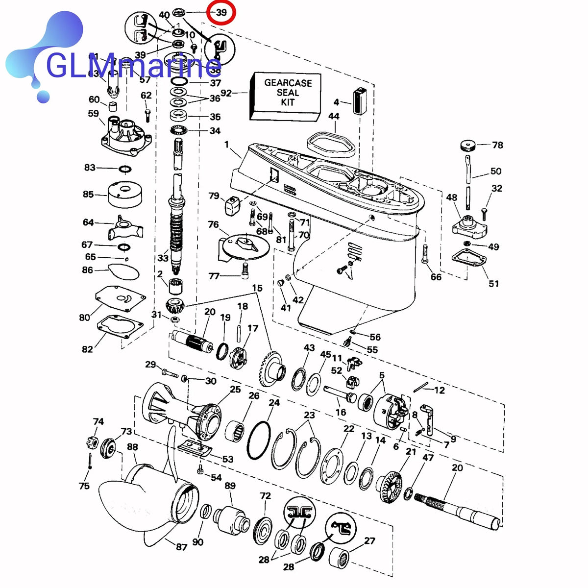 2Pcs Oil Seal 0321466 for Johnson Evinrude Outboard 33 35 40 48 50 55