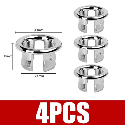 4PCS Plastic Bathroom Kitchen Basin Sink Overflow Cover Ring Insert